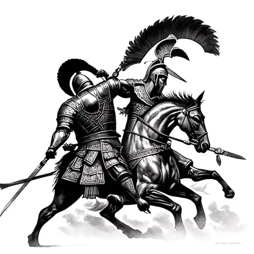Spartans Fight With Polish Hussar