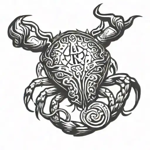 Small Cancer Zodiac Sign Minimalist