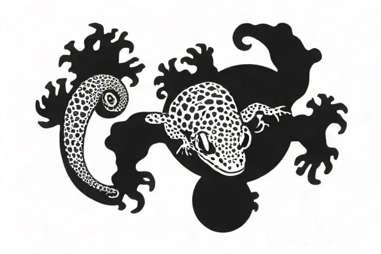 Gecko With Spots From Above