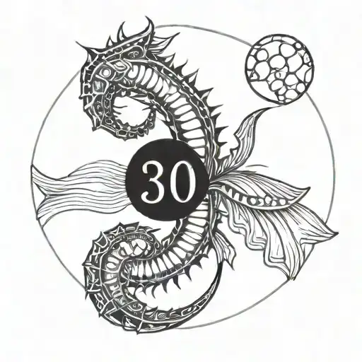 Scorpio And Pisces Tattoo Design