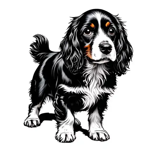 Black English Cocker Spaniel Dog