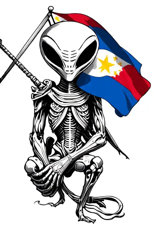 Alien Holding Philippine Flag