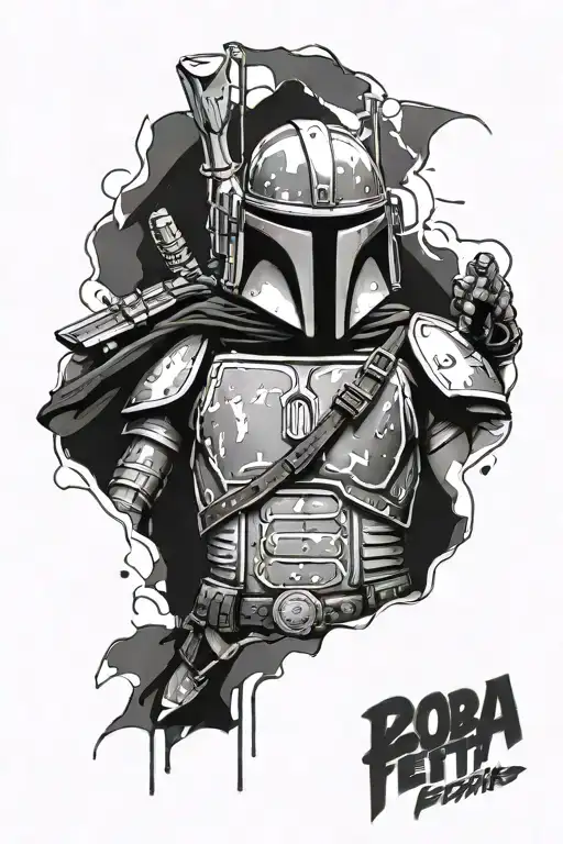 Boba Fett Mixed With Aries God Of War