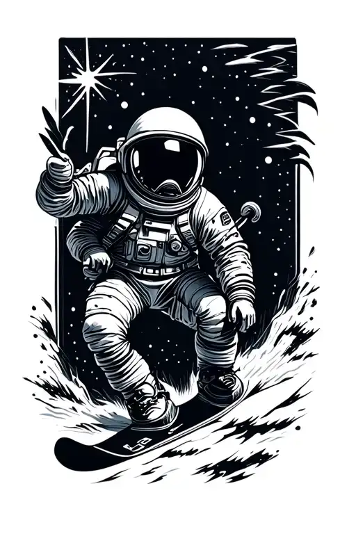 Astronaut Snowboarding
