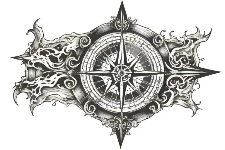 Melting Compass Next To North Star