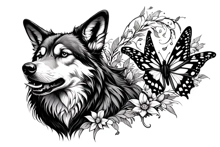 Butterfly's And Wolf Howling