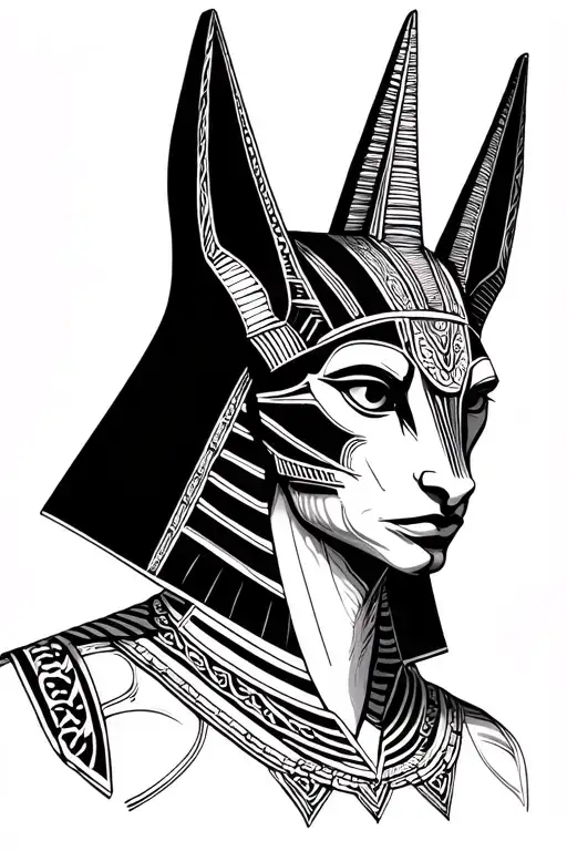 Anubis Portrait With Half