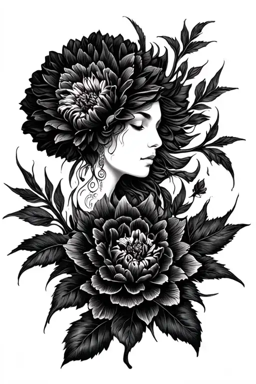 Black Dahlia Spiritual Symbol Merging