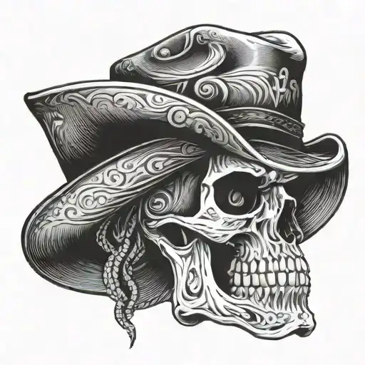 Skull With Cowboy Hat