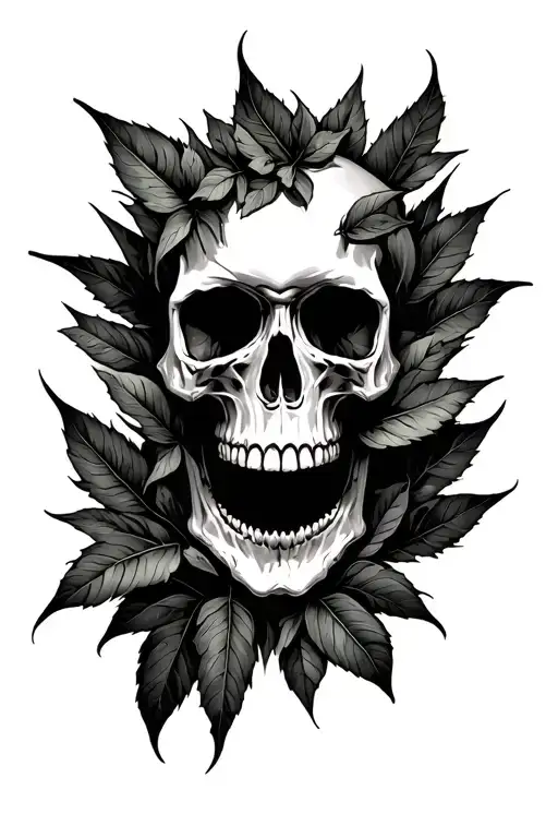 Aggressive Leaves And Skull