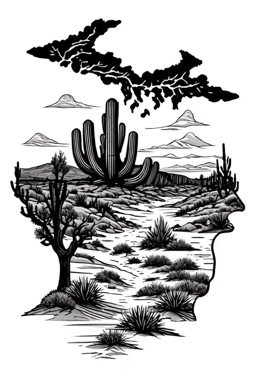 Michigan And Arizona Desert Landscape