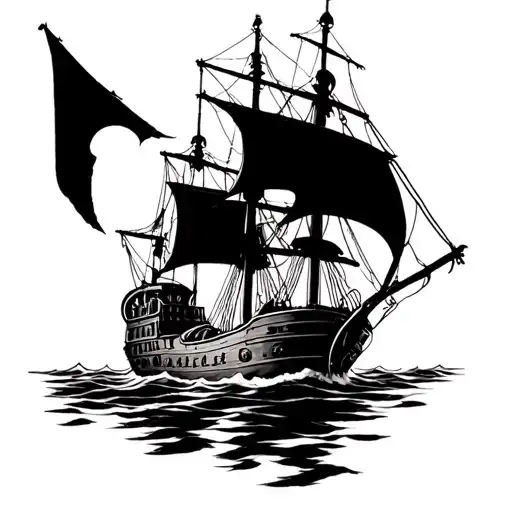 Pirate Ship With A Twisted Main Mast