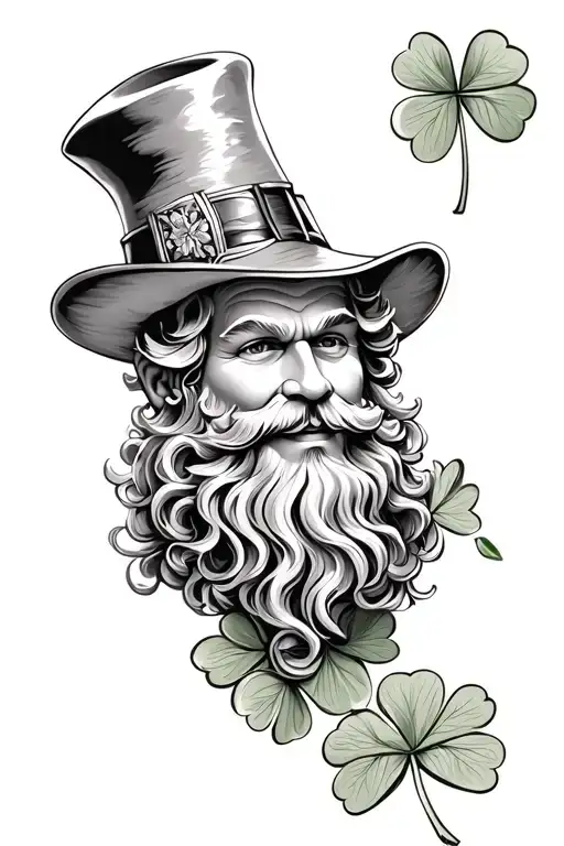 Leprechaun With A 4 Leaf Clover