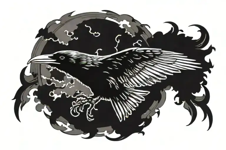 The Raven Flying