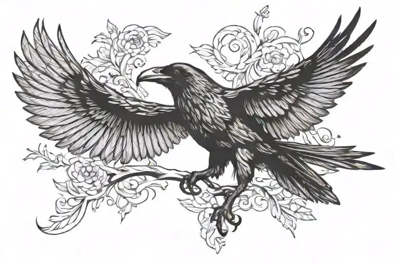 The Raven Flying Only