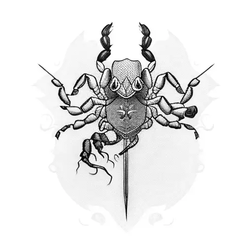 Scorpion With A Rose And A Sword