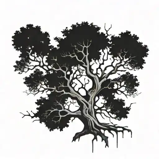 Dead Tree With Family Death Dates Arranged