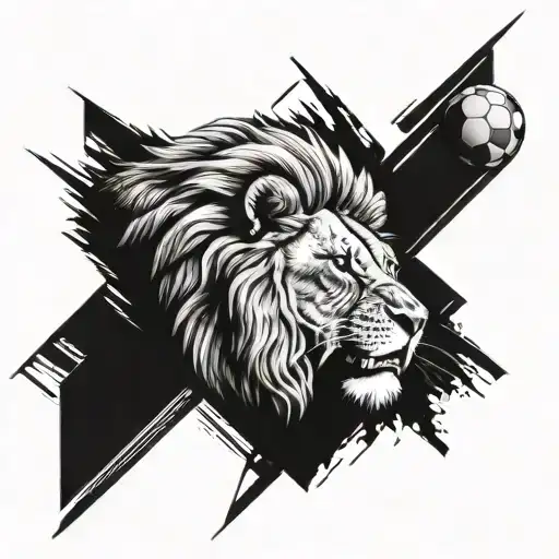 A Majestic Lion Roaring Proudly On A Soccer Field