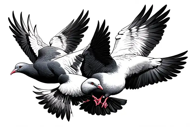 Three Doves Flying