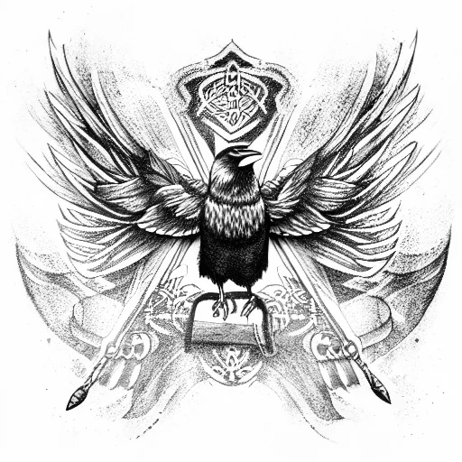 Crow On Viking Hammer