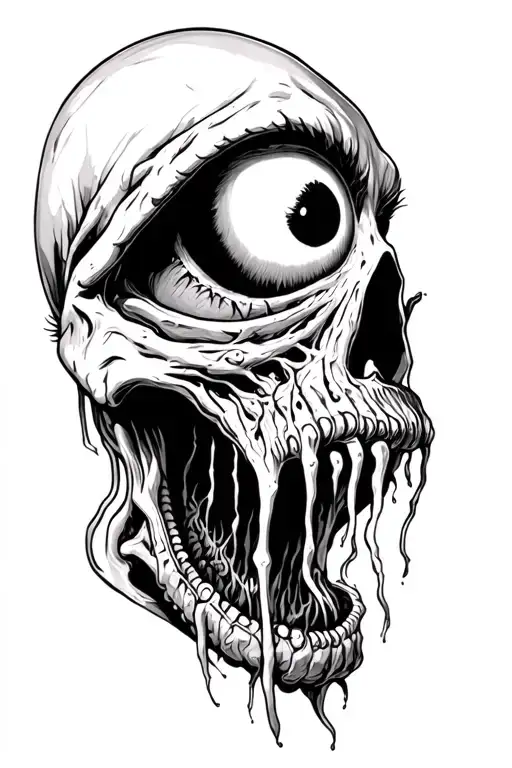 Death Zombie With Worms Coming Out Of Eye