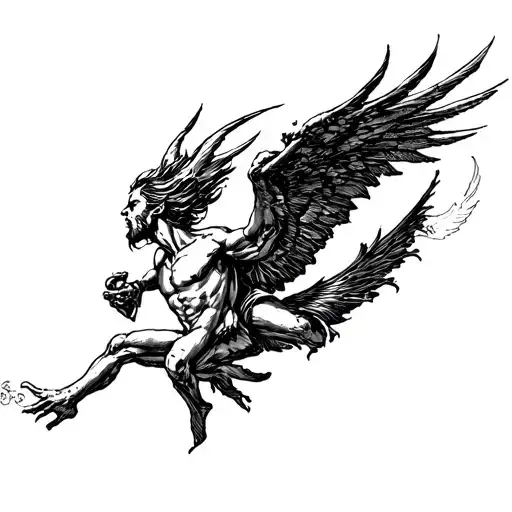 Lucifer Flying To Heaven