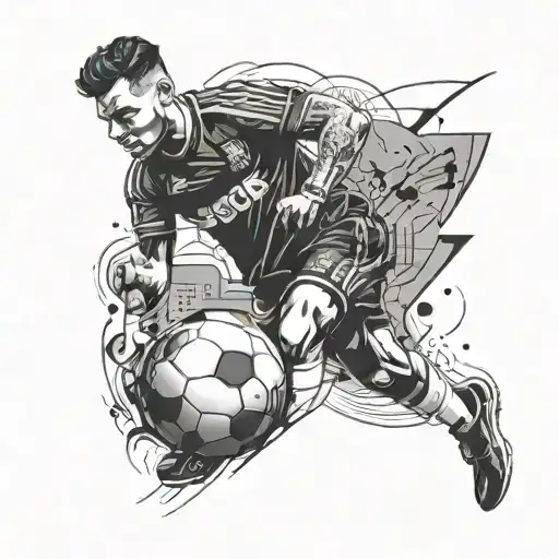 Combine Elements Of Football And Fitness Into A Dynamic And Energetic Tattoo Design