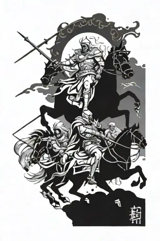 4 Horsemen Apocalypse Riding Across