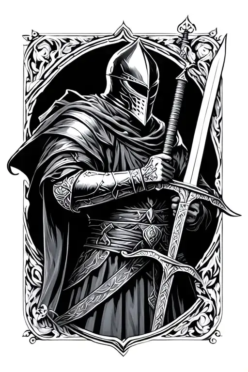 Knight Holding A Sword