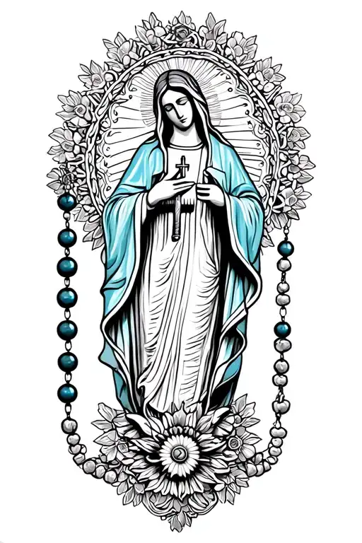 Rosary With Beads With Guadalupe