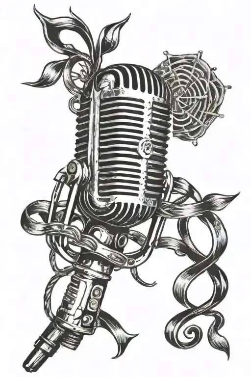 Microphone Intertwined With Musical