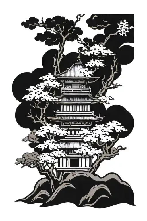 Samuari And Sakura Tree