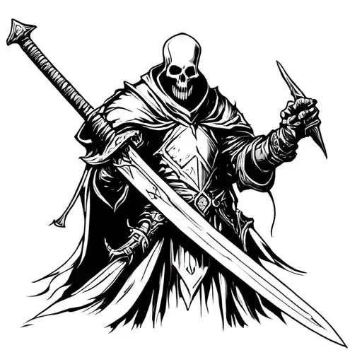 Undead Knight Holding A Sword