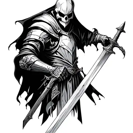 Undead Knight Holding A Sword