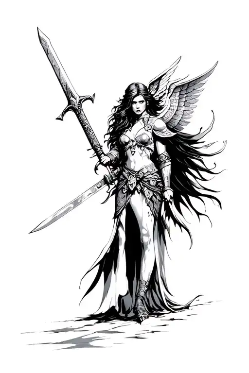 Valkyrie Warrior Wielding A Sword