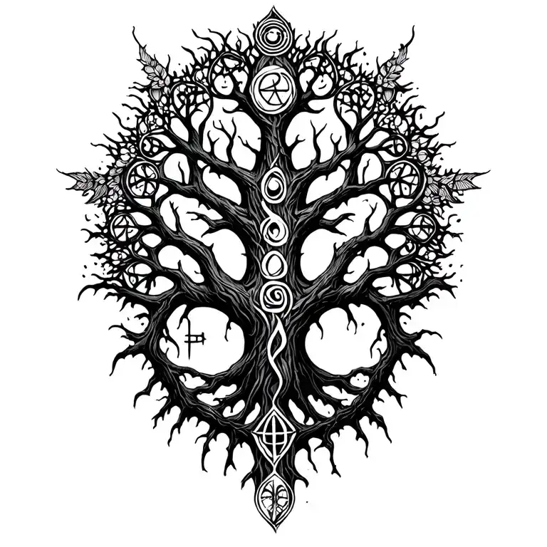 Pagan Symbols And Life Tree