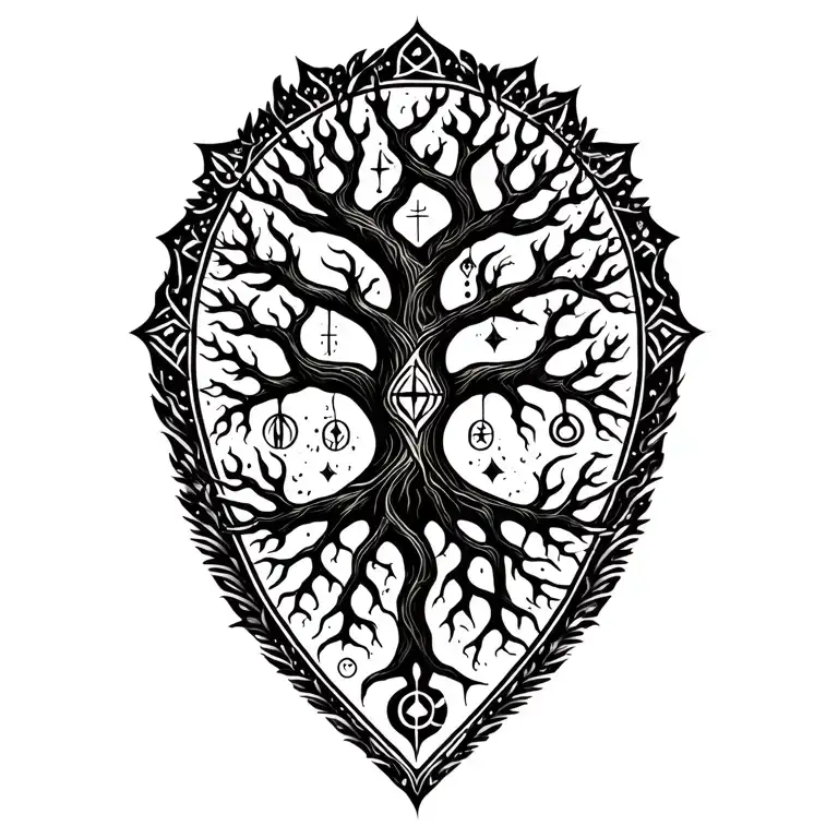 Pagan Symbols And Life Tree