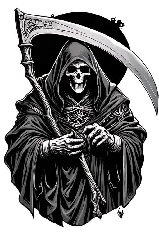 Grim Reaper Holding Scythe