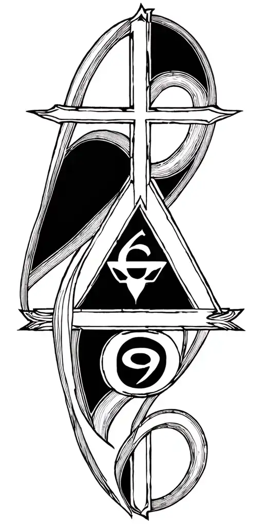 Sigil With A Triangle And 6 And 9 In The Middle Of The Triangle