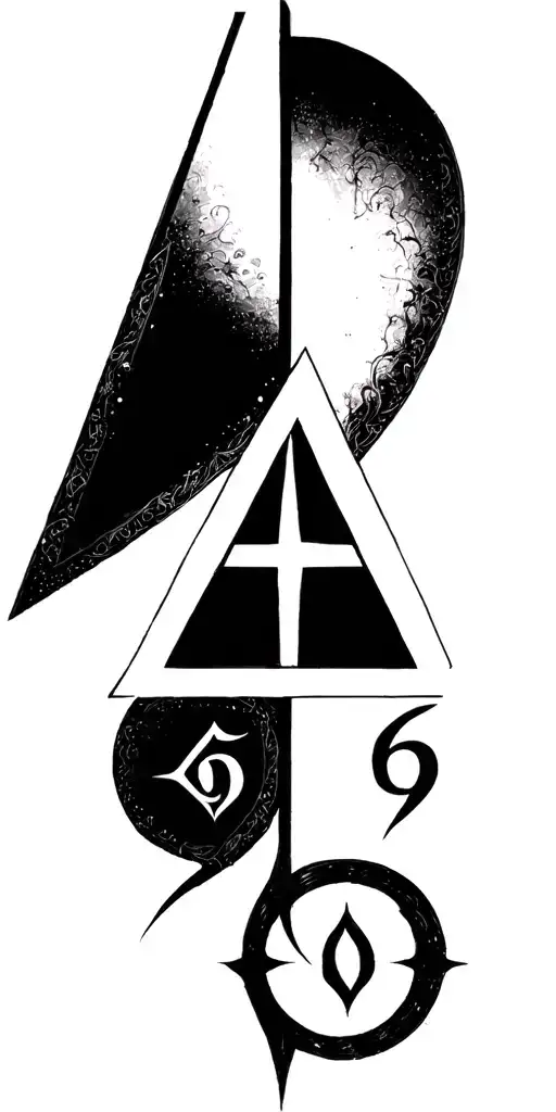 Sigil With A Triangle And 6 And 9 In The Middle Of The Triangle