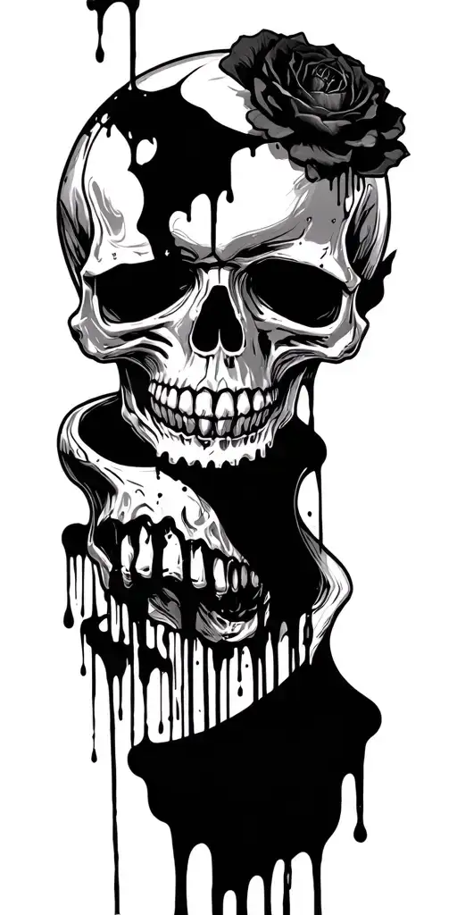 Skull And Blood Dripping