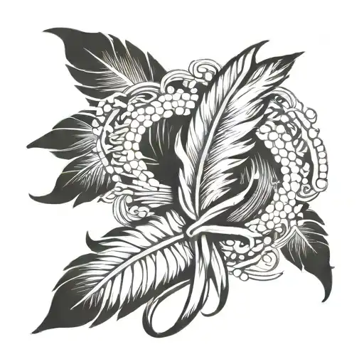 Feather And Cancer Ribbon