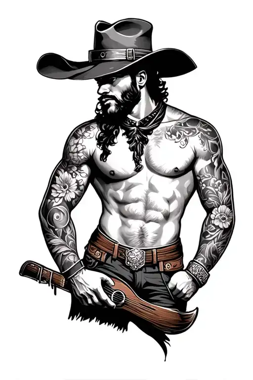 Western Style Tattoos Men