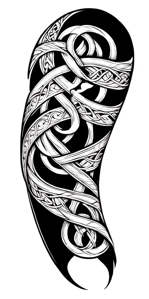 Celtic Knot And Polynesian Blend Tattoo Sleeve