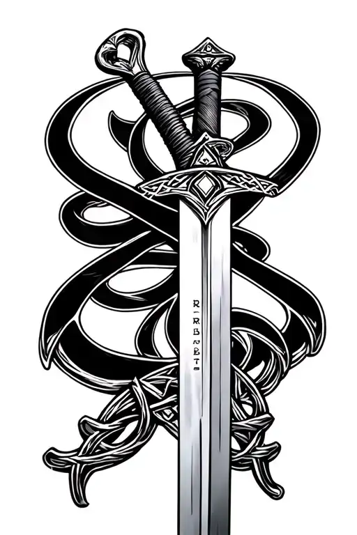 Irish Celtic Longsword With The Surname Barrett On The Blade