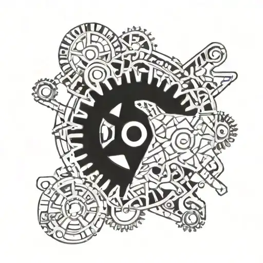 A Mechanical Gear Made Out Of Dollar Bills With A Racing Flag In The Background