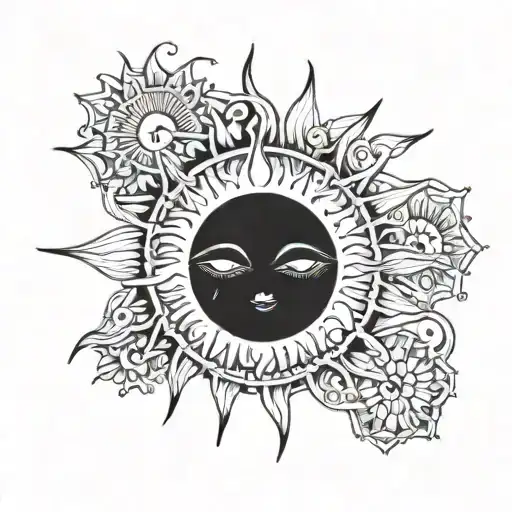 Sun With Childish Female Face