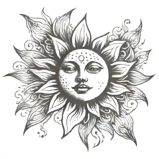 Sun With Childish Female Face