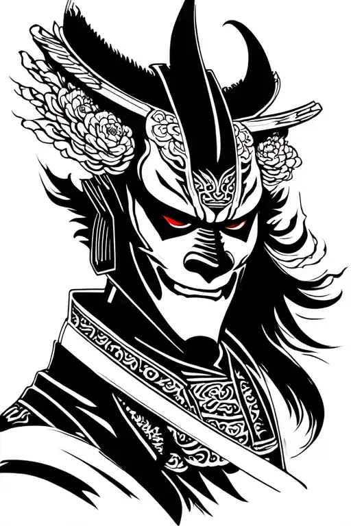 Samurai With Hannya Mask