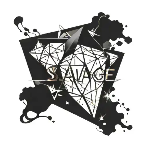The Word Savage Life Written In The Shape Of A Diamond